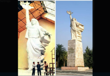 Foto nga përfundimi i monumentit “Nënë Shqipëri”/ Skulptorët krah saj nënë shqipëri